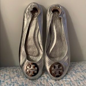 Tory Burch Flats Silver Size 8.5